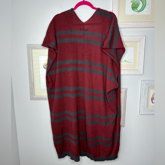 Known Supply Red & Gray Handmade Wool Sleeveless Duster Sweater One Size - Picture 5 of 11